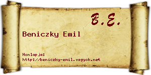 Beniczky Emil névjegykártya